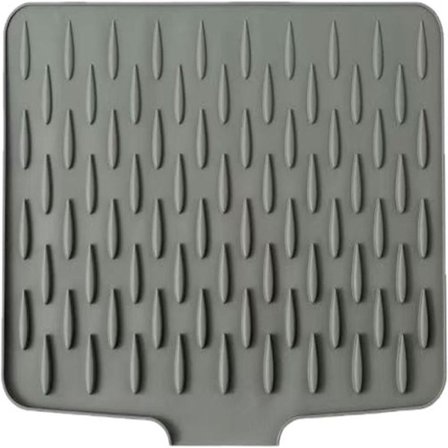 Silikone opvaskemåtte til køkkenbordpladen, spildfri afdrypning til vask, køleskab, silikonegel, silikone opvaskemåtte, lysegrå