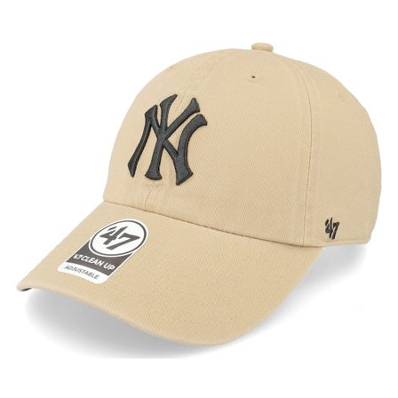 47 Brand - MLB Beige unconstructed Keps - New York Yankees Ballpark Clean Up Khaki Dad Cap @ Hatstore