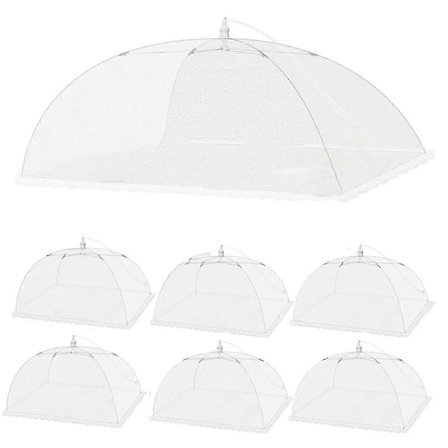 7-pack Mesh Matskydd för Utomhusbruk 40x24 tum & 17x17 tum Utomhus Mattskydd Picknicknät Paraplyskärm