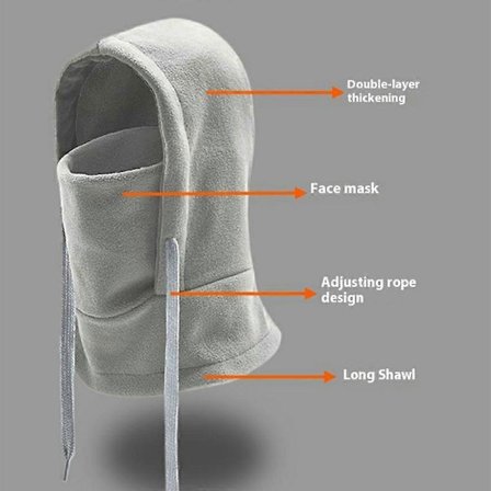 BG 1035 Utendørs Sykkel Vindtett Lue Vinter Varm Polar Fleece Maske Snø Lue (Khaki, Khaki)