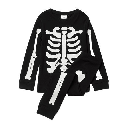 Å KIDS Pyjamas SKELETON Utklädnad Svart 86/92