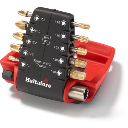 Hultafors TDB Torx/PZ Bitssæt 10 stk, med bitholder, Maskintilbehør & forbrugsvarer