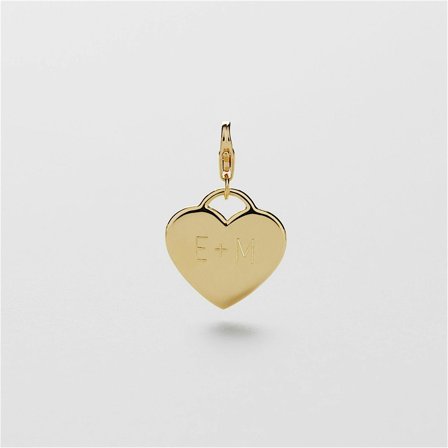 Heart Charm Gravur - 24K VERGOLDETES STERLINGSILBER