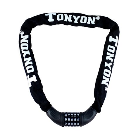 Kode Cykelkædelås (14 farver) Cykellås Cykellås Kædelås med 5-cifret kodeord til cykel, dør, port (sort)