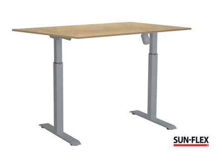 SUN-FLEX Bord I höj/sänk 140x80 grå/björk - Lyreco - Kontorsmöbler och inredning > Bord och hurtsar > Skrivbord - Höj/sänkbar
