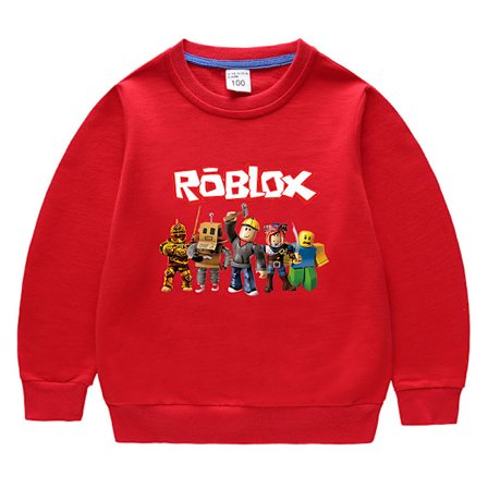 Barnkläder-Roblox rund hals sweatshirt-röd