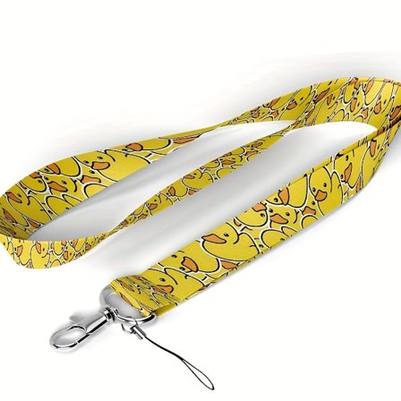 Søtt Gul And Nøkkelring med Klips - Stilig Nylon Nøkkelbånd, Passer for Nøkler