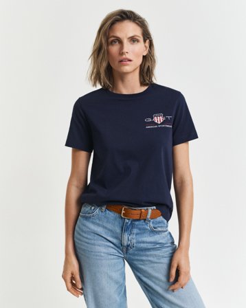 GANT Damen T-Shirt (S) Marineblau