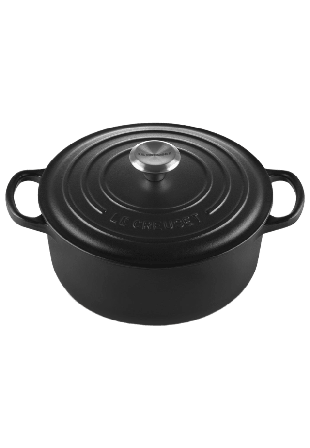 Le Creuset Signature Gjutjärn Rund Gryta 20cm Matte Black 2,4L Gjutjärnsgrytor Unisex Svart 20 CM