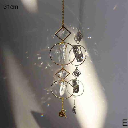 Metallic Moon Sun Wind Chimes Crystal Prismor Hängande Fönster Curt