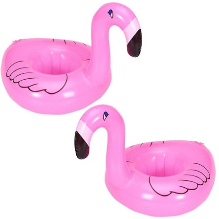 2 kpl flamingo-mukinpidike, puhallettava juomapidike