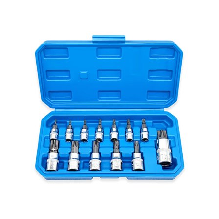 Professionell 13 bitar Torx Star Bit Socket Muttrar Set 1/4 3/8 och 1/2" Drive T8 - T70 Home Verktyg Kits