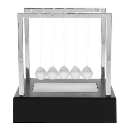 Lysande Vagga Kul Stål Balansbollar Pendel Hemmakontor Stötfångare Boll Pool Bollar Dekoration Gåva utan Batteri (Svart Bas, M)[D]