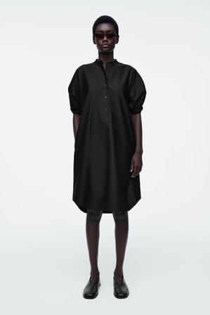 COS Frauen Hemdkleid In Midilänge Mit Gürtel in Schwarz