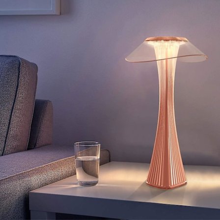 Dimbar USB-bordslampa, uppladdningsbar sänglampa - Rosa LED-touch-nattlampa 3W trådlös bordslampa, modern nattlampa