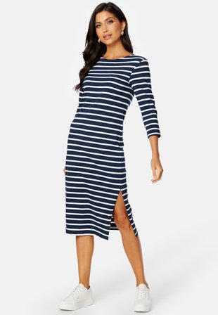 Happy Holly Yulia striped dress Navy / Striped Klær
