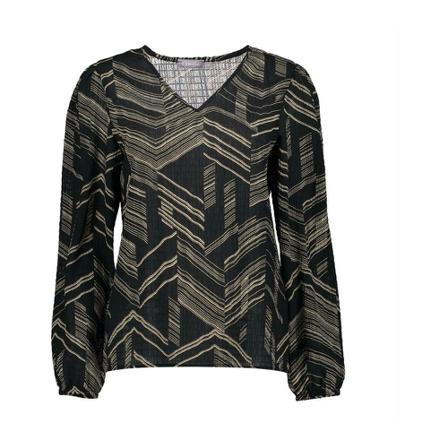 Geisha Blouse , Zwart , Dames , Maat: L