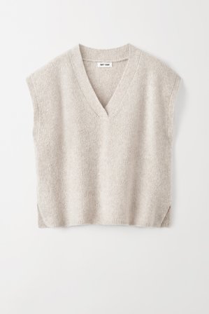 Soft Goat - Boucle V-neck - Women cashmere sweater - S - Sand