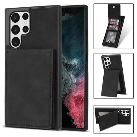 RFID-blokkerende telefondeksel med kortholder og støtte for Samsung Galaxy S24 Ultra