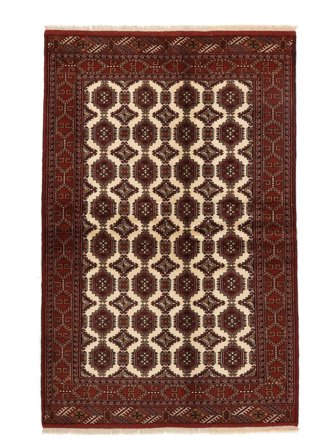 Handgeknoopt Perzisch Turkaman Vloerkleed 136X208 Zwart/Donkerrood