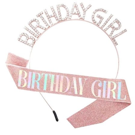 Fødselsdag for kvinder, fødselsdagspigebånd og fødselsdagstiara til stil 5