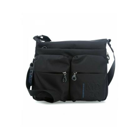 Mandarina Duck, Extendable shoulder bag in polyester with logok keychain Czarny, Kobieta, Rozmiar: ONE Size