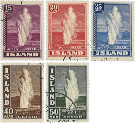 Island 1938-1939 - AFA 194-198 - Stemplet