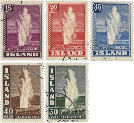Island 1938-1939 - AFA 194-198 - Stemplet
