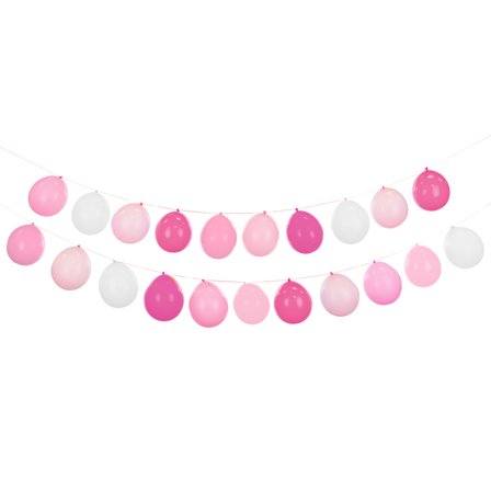 DIY Ballonggirlang Rosa/Vit 21-pack