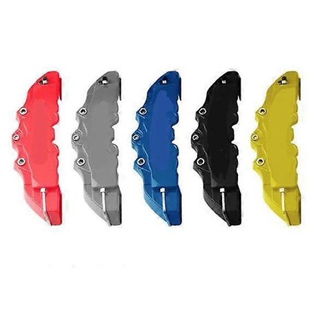 4-delt ABS plast universal 3D front- og bagskivebremse kaliber dæksel kit, tilgængeligt i 8 farver, inklusive gul.