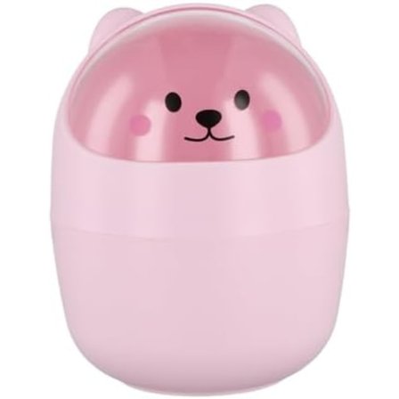 16x12,5cm Bordssopbehållare, Liten Skrivbordspapperskorg med Lock, Mini Avtagbar Söt Pennhållare, Söt Papperskorg, Pla