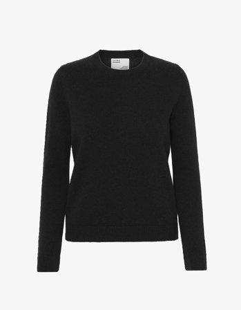 Women Classic Merino Wool Crew - Deep Black XL