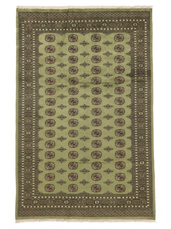 Handgeknüpft Pakistan Buchara 2Ply 201X307 Wollteppich Dunkelgrün/Schwarz