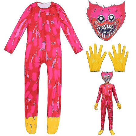 Poppy Playtime Børneudklædning Jumpsuit Maske Handsker Performance Kostume Sæt