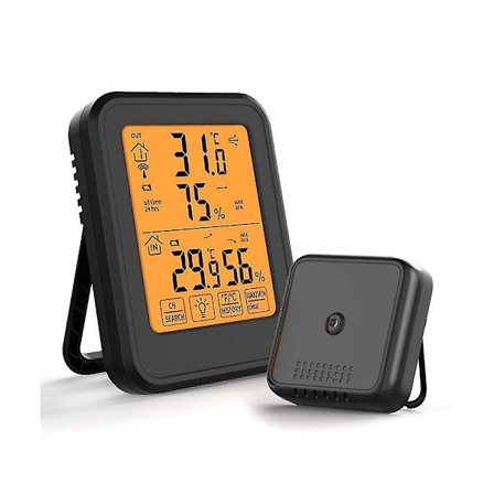 Digitaalinen lämpötila- ja kosteusmittari Älykäs kosketusnäyttö LED-lämpötila tallennin Elektroninen