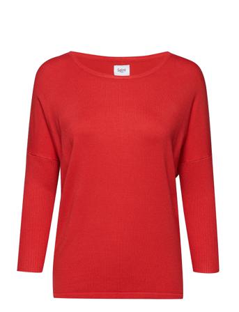 A2561, Milasz R-Neck Pullover Pullover Striktrøje Rød Saint Tropez