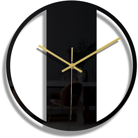 CC308 Svart Rund Ram Väggklocka DIY Tyst Modern Design Väggklockor Lämplig för Vardagsrum Kontor Konst Dekoration-
