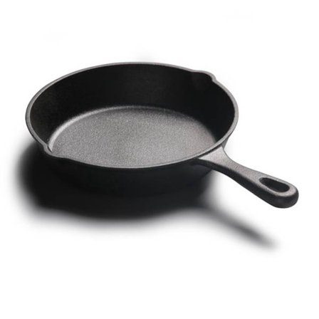 Stekpanna 20cm Gjutjärn Platt Botten Jämn Värmeledning Rund Non-stick Stekpanna för Matlagning