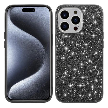 Glitter iPhone 15 Pro Max skal - Svart