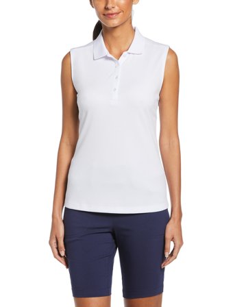 Callaway Sleeveless Knit Polo - White - M