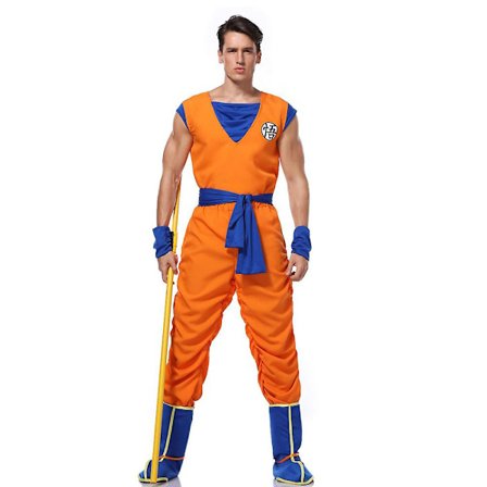Dragon Ball Anime Son Goku Cosplay -asu miehille, aikuisten miesten Son Goku -rooliasusetti Halloween-naamiaisasut
