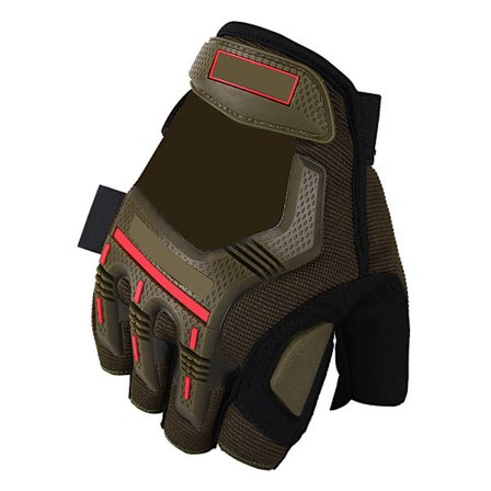 Moottoripyörän Motocross-ajohanskat, puolisormikkaat, armeijanvihreä XL