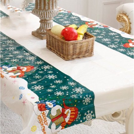 Nappe anti-taches de Noël rouge - Taille : Rectangle 110x180 cm(D