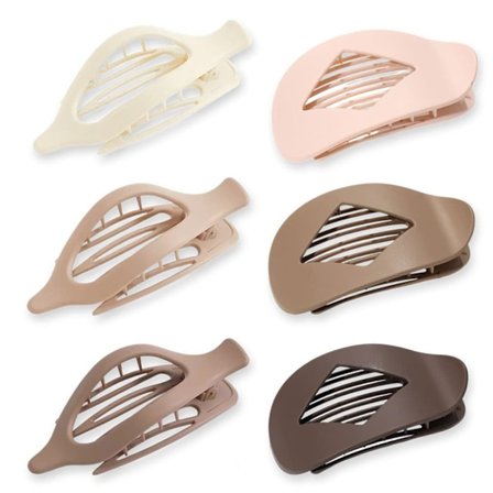 Flade Hårklemmer 6-pak – Stærke Hårspænder & Hårklemmer til Kvinder, Flad Duckbeak Klemme til Tyndt og Tykt Hår