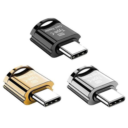 USB C Micro-SD-kortleser, TF-kort/Minnekortleseradapter 3-pakning, Bærbar OTG-minnekort Kompatibel med