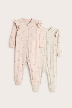 Kappahl | Röyhelösomisteiset pyjamat, 2-pack | Pinkki