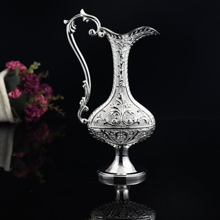 Vintage-metallinen maljakko, koristeellinen kukkamaljakko, antiikkinen taidekäsityö, hotelli sisustus