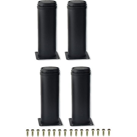 4 stk. 15 cm Svarte Justerbare Møbelben i Rustfritt Stål
