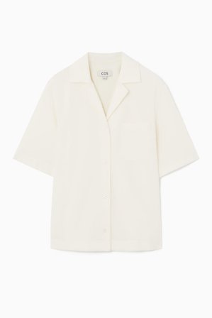 COS Women's Regular Seersucker Shirt in White