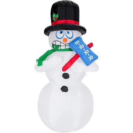 180CM oppustelig snemand, julefigur, der ryster, jul